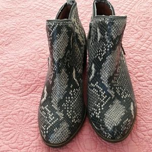 Lucky Brand snake skin booties